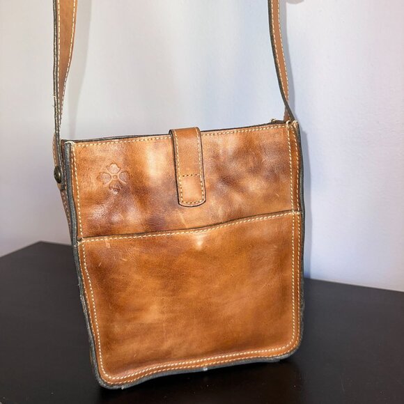 Patricia Nash Venezia Pouch Crossbody Leather Signature Map Print Riot Rust NEW - Picture 4 of 9